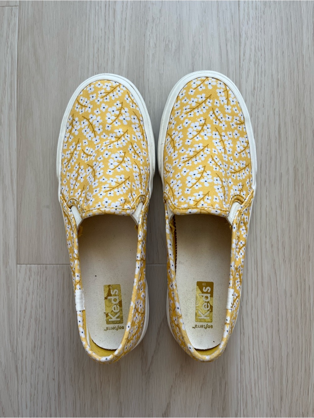 Keds Yellow Floral Slip-On Sneakers